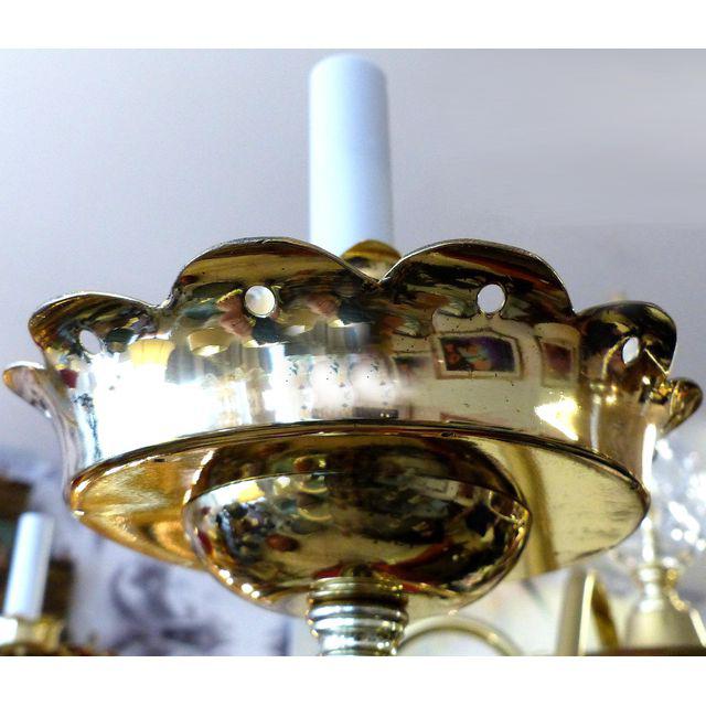 Restored Vintage Brass-Plated Chandelier - Pair