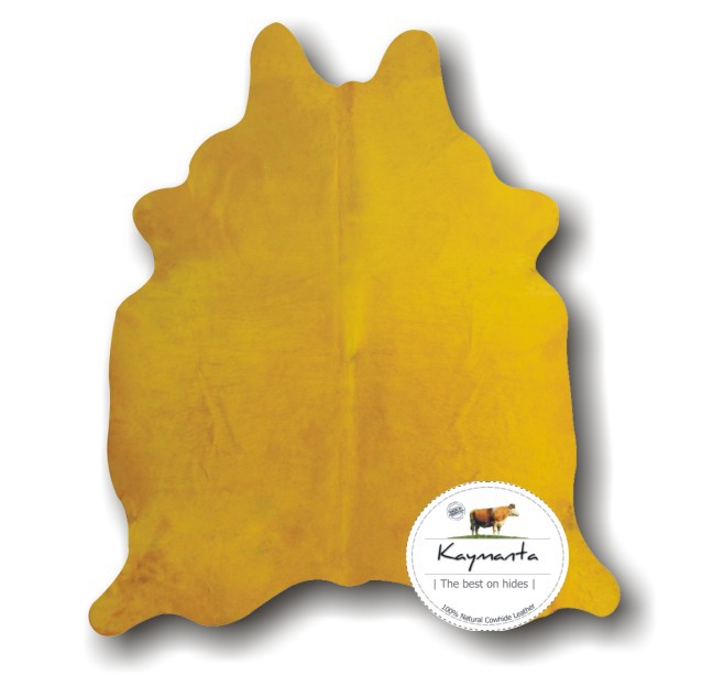 Mustard Yellow| Dyed Hair on Cow Leather Rug