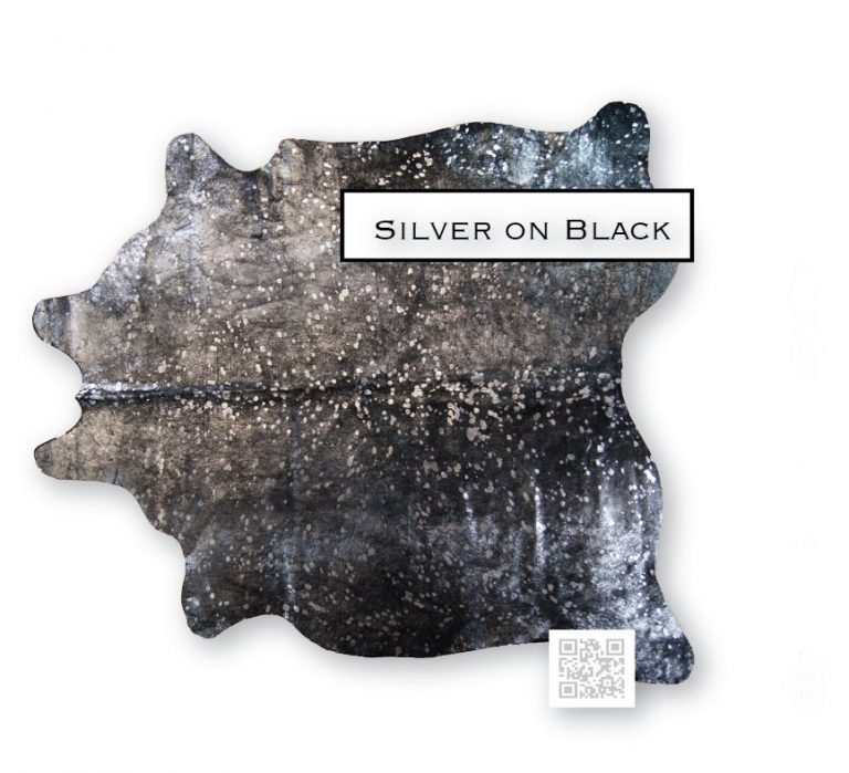 Silver on Black | Devore Metallic Cowhide Rug