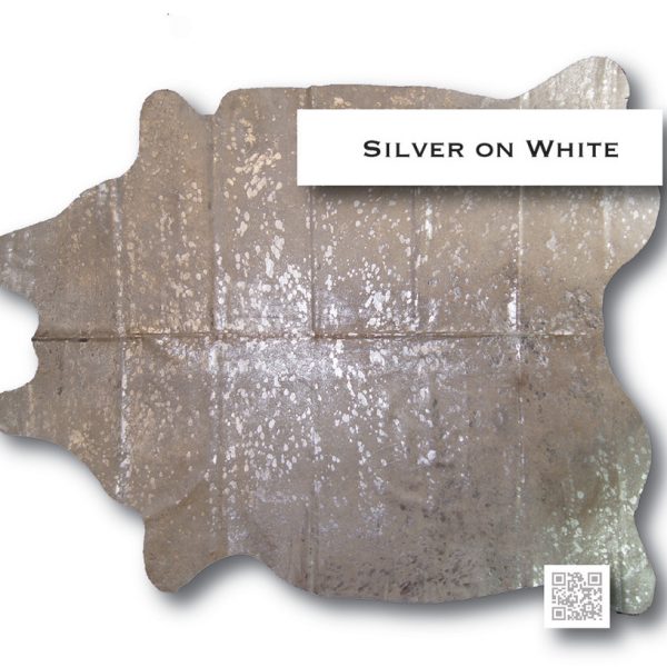 Silver on White | Devore Metallic Cowhide Rug