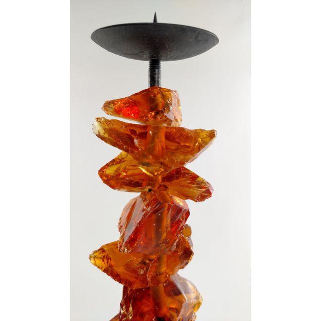 Murano Amber Glass Candlestick