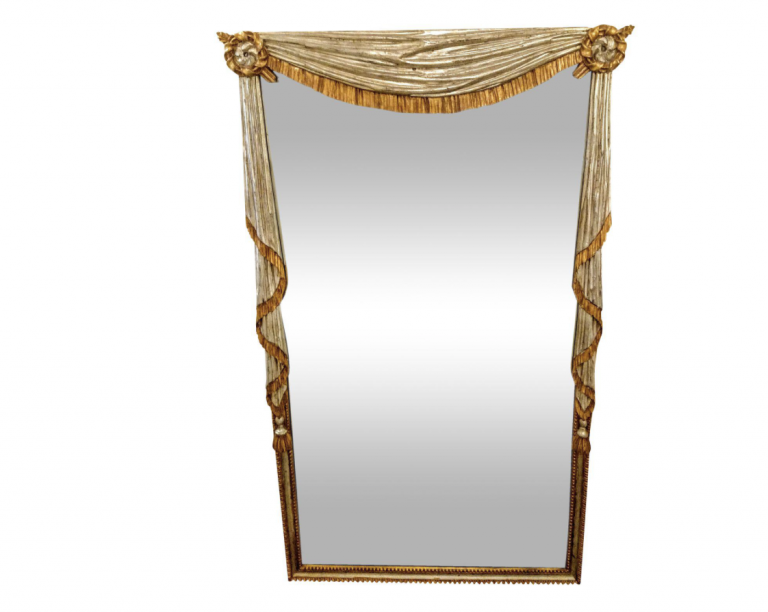 Neo-Classical Silver & Gold Gilt Mirror