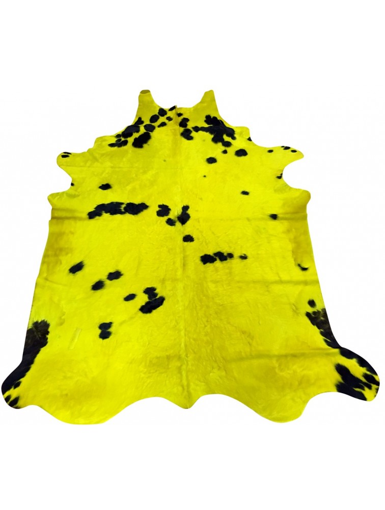 YELLOW SPOTTED DYED COWHIDE RUG