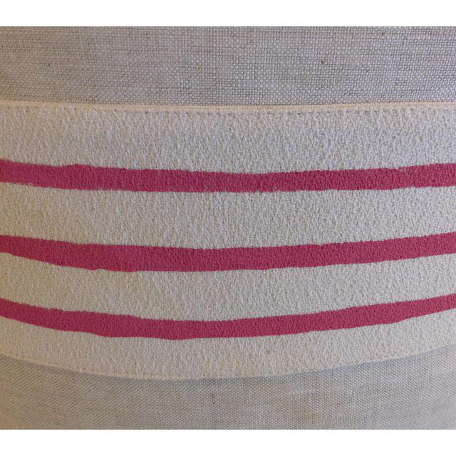 Pink Striped Linen Pillow