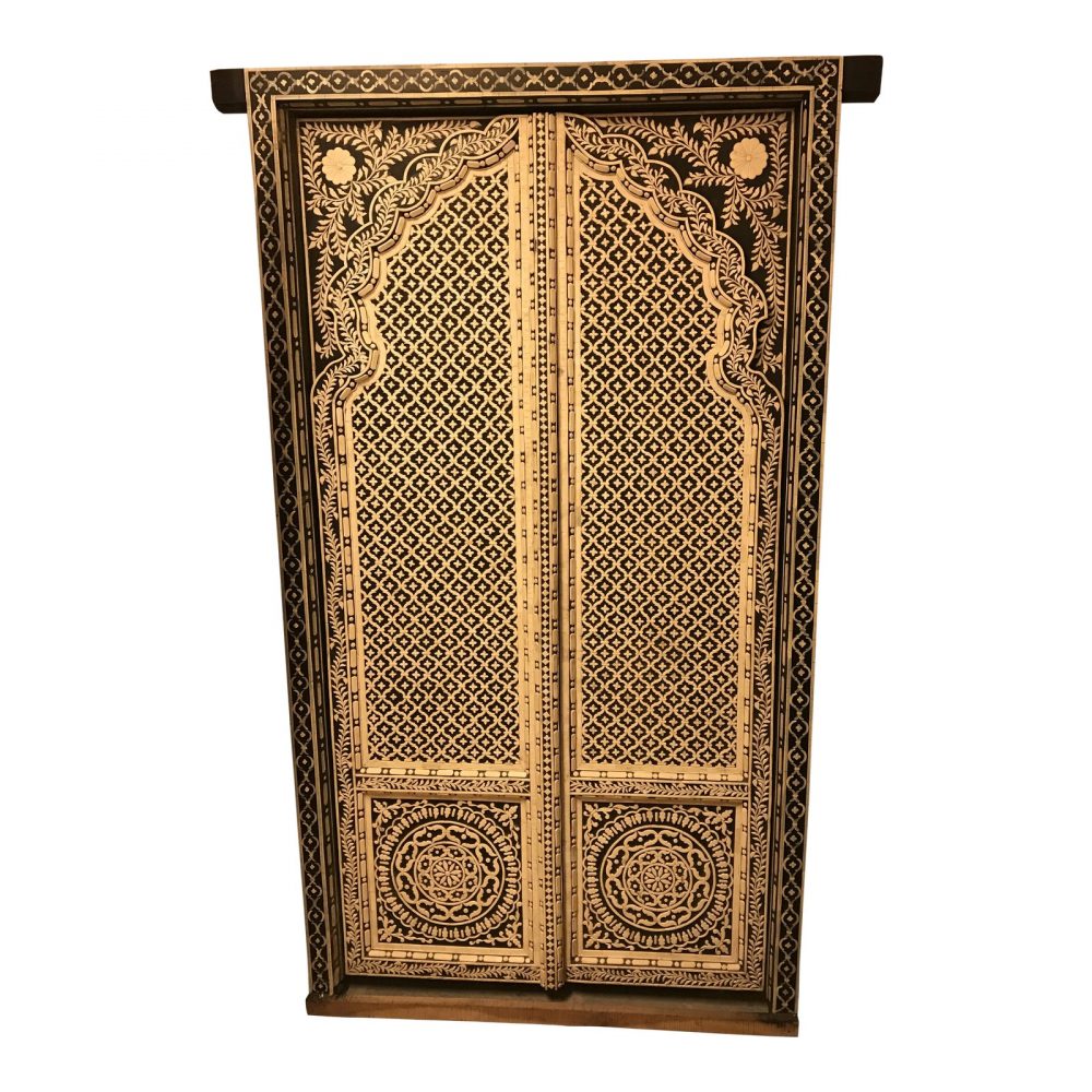 Pair of Hand-Made Solid Wood Indian Doors