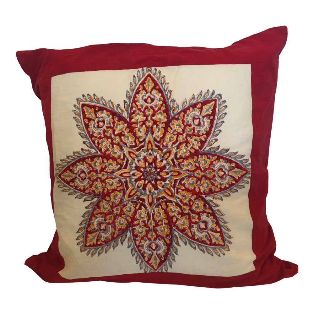 Organic Alamwar Medallion Pattern Pillow