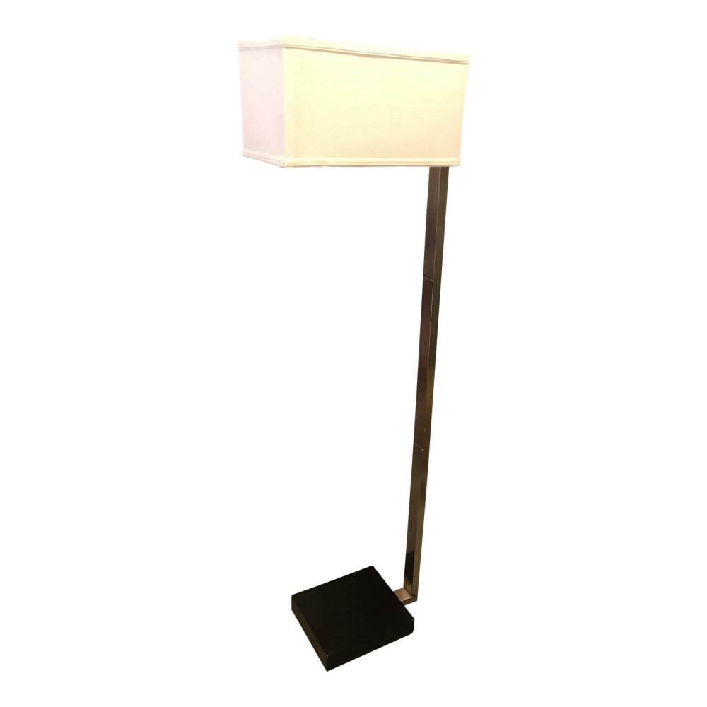 Modern Steel and Wood Floor Lamp