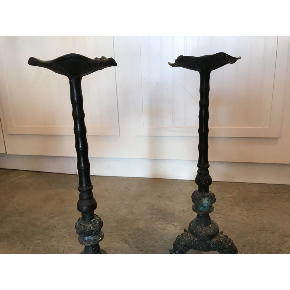 Pair of Vintage Elephant Brass/ Bronze Candle Holders