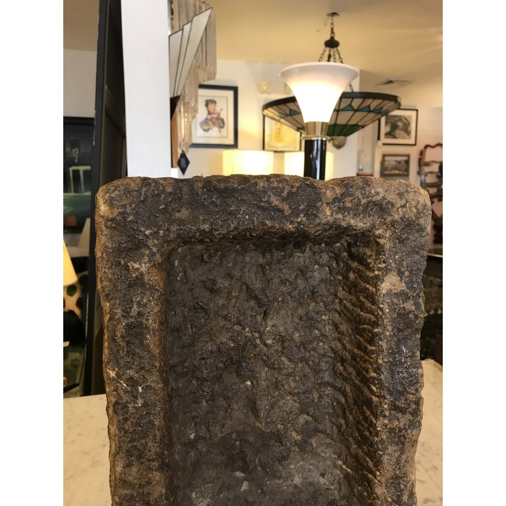 Original Primitive Grinding Stone on Custom Iron Stand