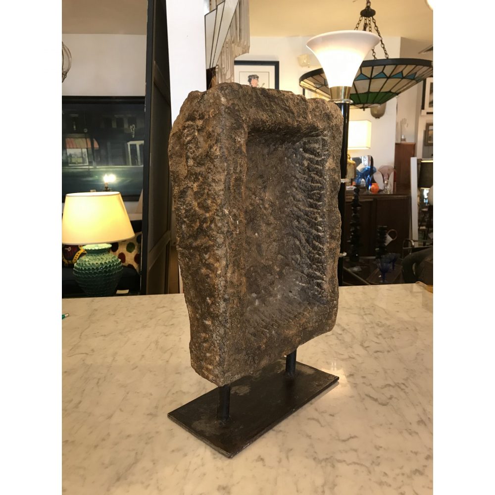 Original Primitive Grinding Stone on Custom Iron Stand