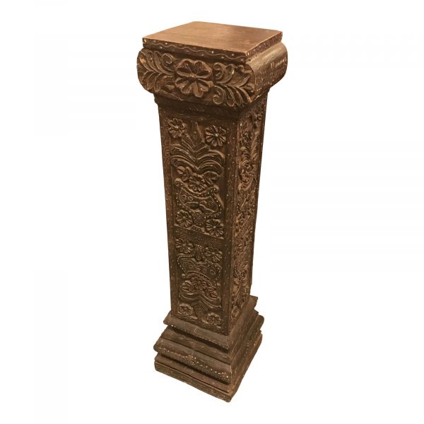 Solid Wood Hand Carved Pillar