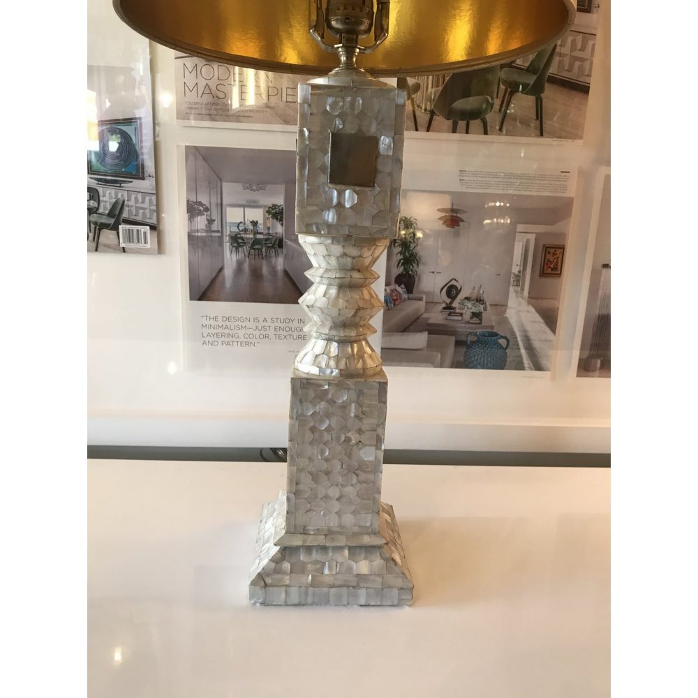 Mother of Pearl Pedestal Lamp