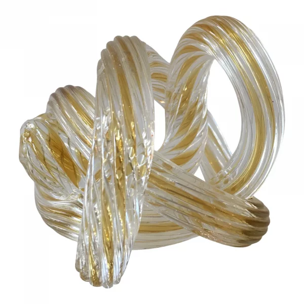 Murano Glass Ribbed and Twisted Hand Blown Sculpture