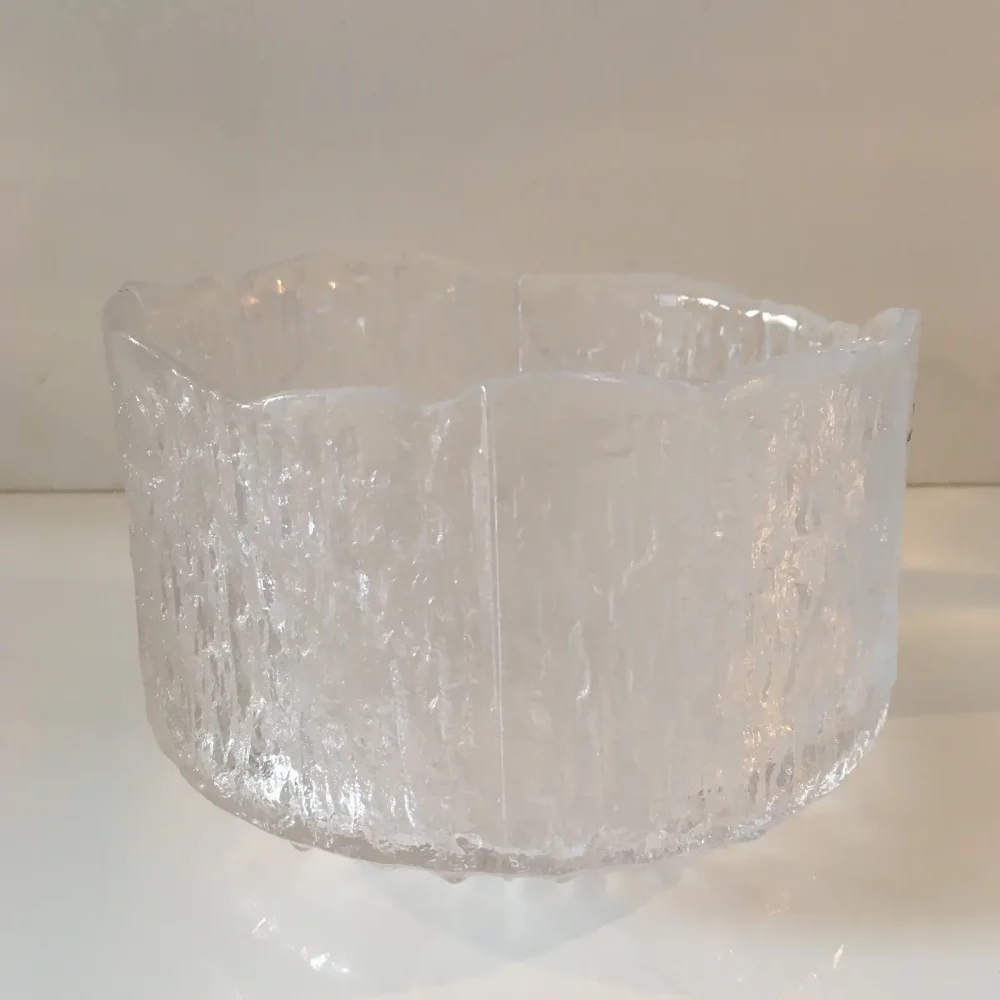 Skruf - Glass Molded and Textured Scalloped "Ice" Bowl