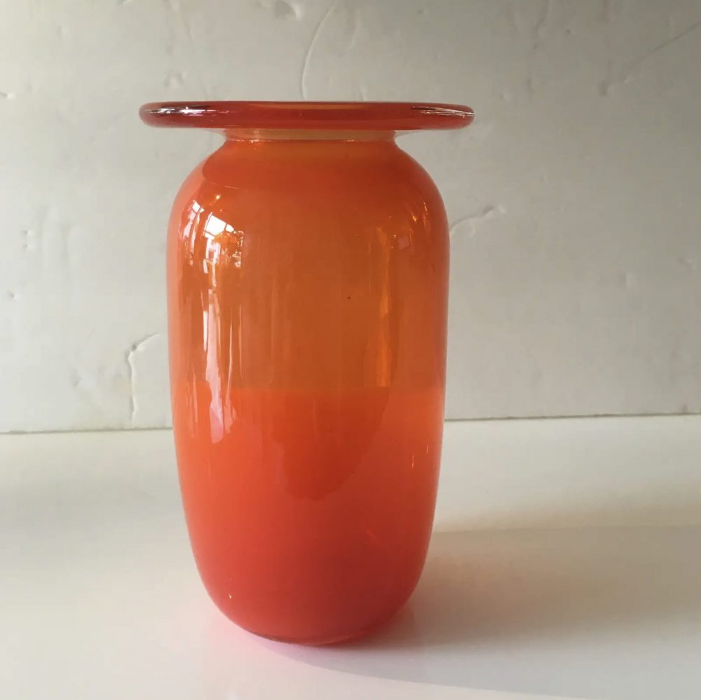 Orange Hand - Blown Art - Glass Vase
