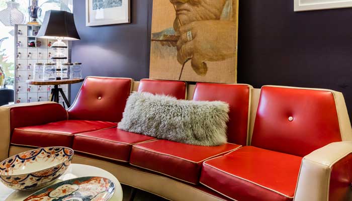 leather furniture red
