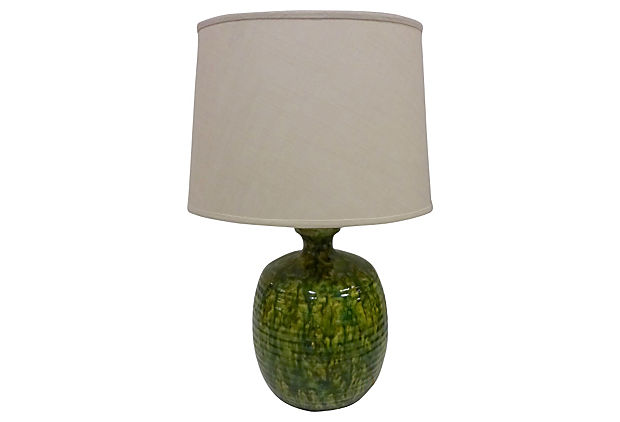 Ceramic Table Lamp w/ Custom Shade