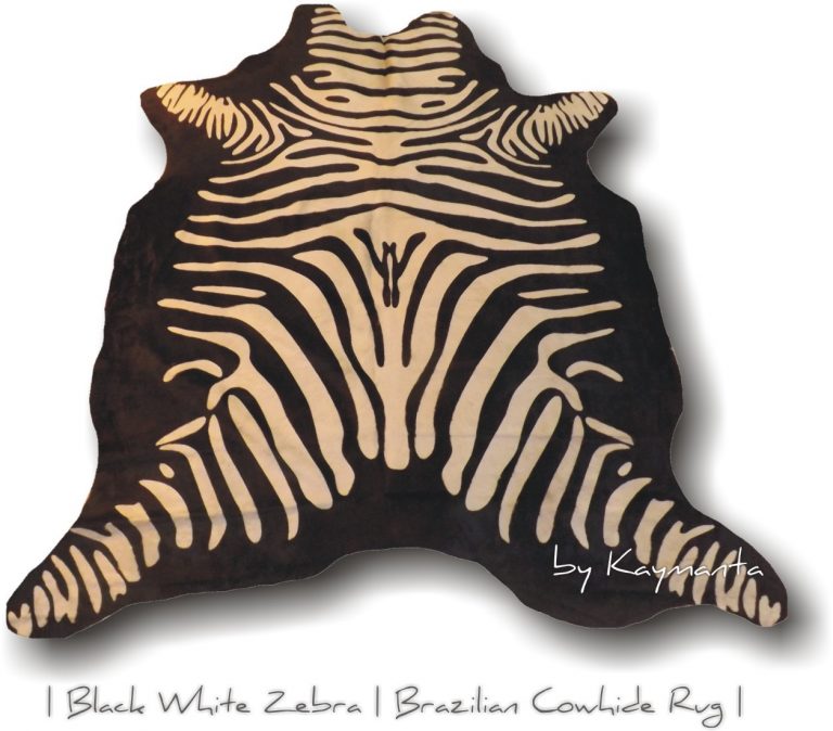 Black Zebra | Animal Print Cowhide Leather Rug