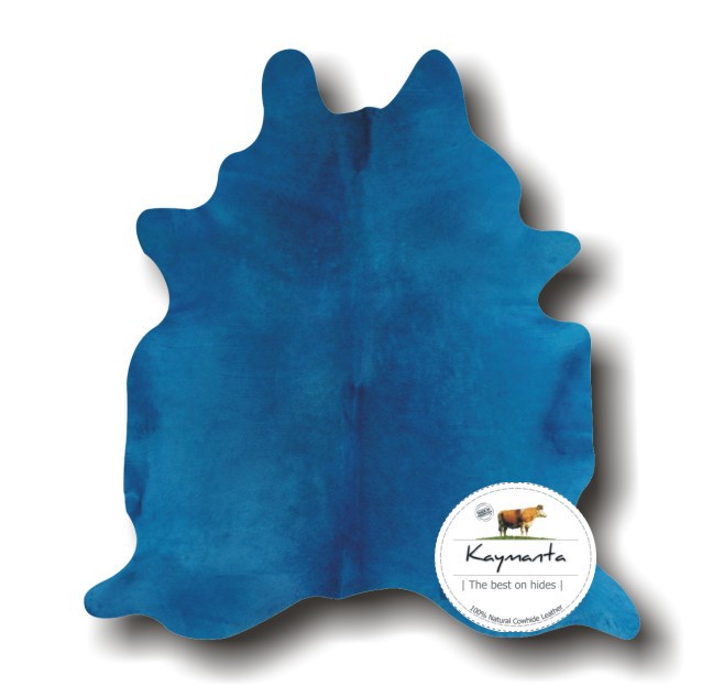 Caribbean Blue | Dyed Hair on Cow Leather Rug