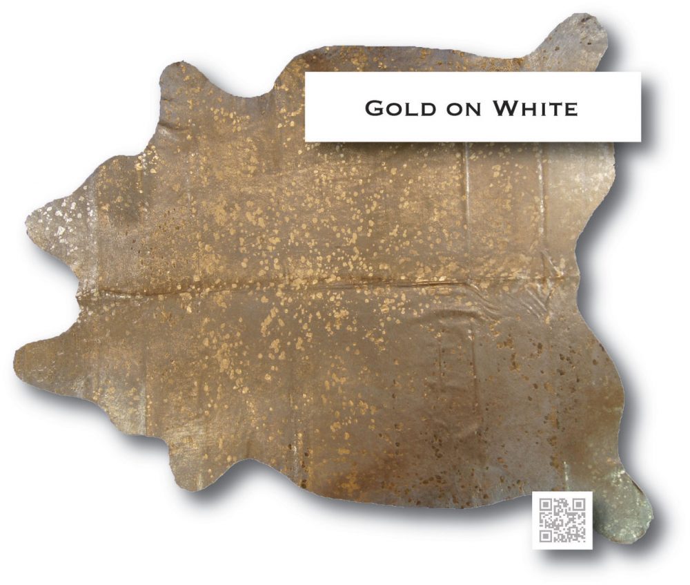 Gold on White | Devore Metallic Cowhide Rug