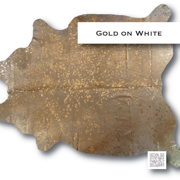 Gold on White | Devore Metallic Cowhide Rug