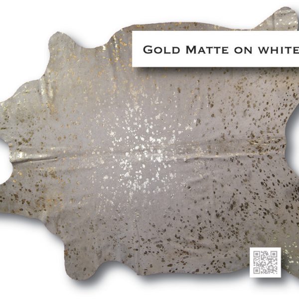 Matte Gold on White | Devore Metallic Cowhide Rug