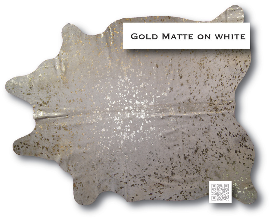 Matte Gold on White | Devore Metallic Cowhide Rug