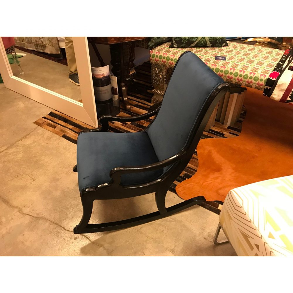 20th Century Traditional Blue Kids Rocking Chair