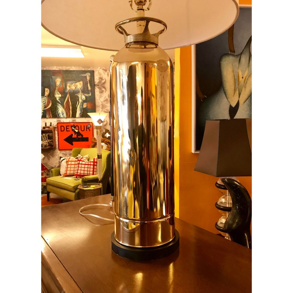 Custom Table Lamp, With a Restored Vintage Fire Extinguisher