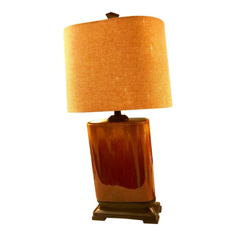 Ceramic Drip-Glazed Mid-Century Styled Table Lamp