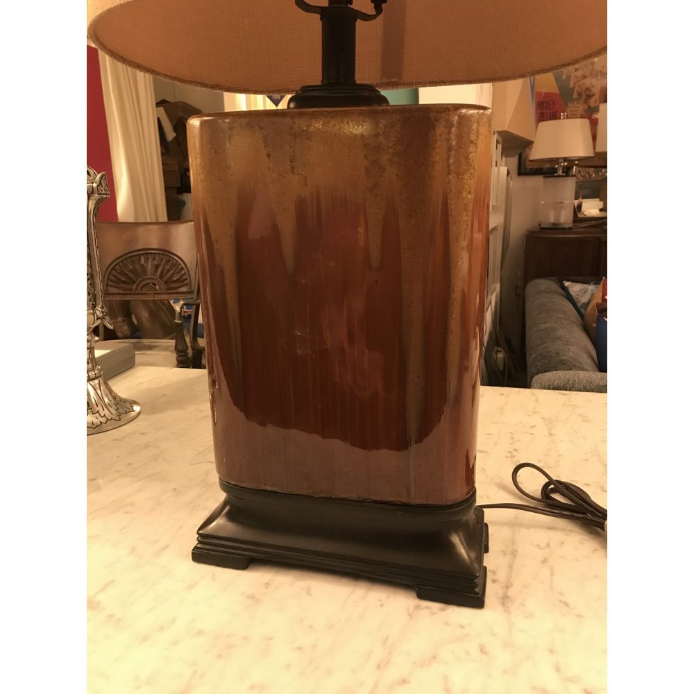 Ceramic Drip-Glazed Mid-Century Styled Table Lamp