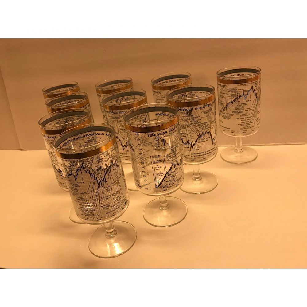 1958 - 1968 Dow-Jones Stemware Glasses, Set of 10