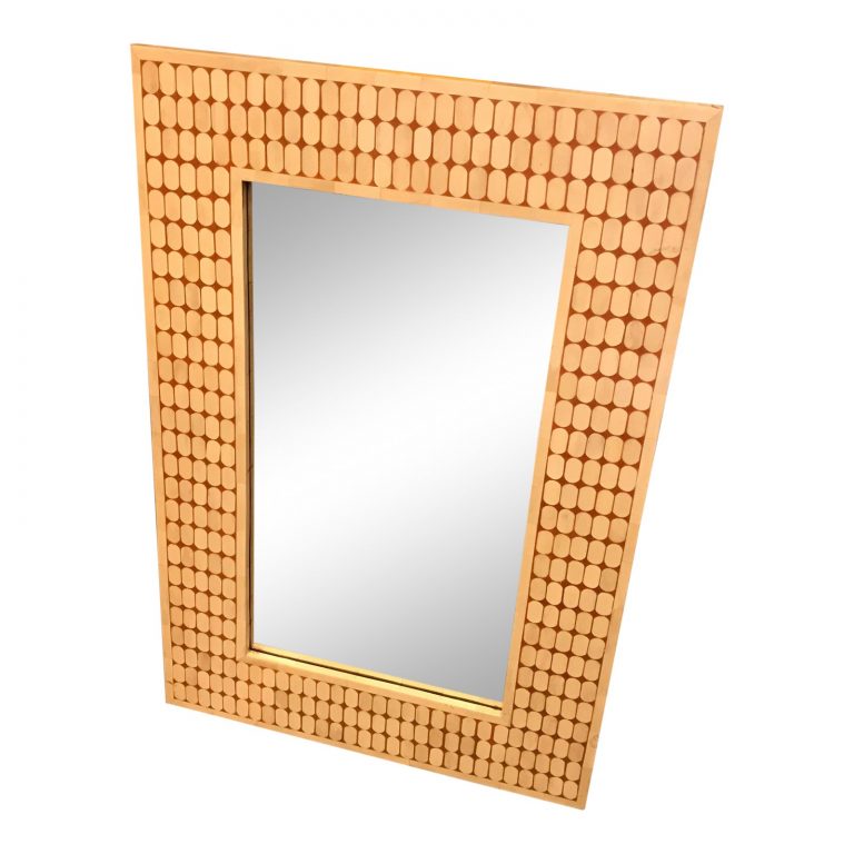 Hand-Made Inlaid Mirror W/ a Cupsule Pattern, Made in India