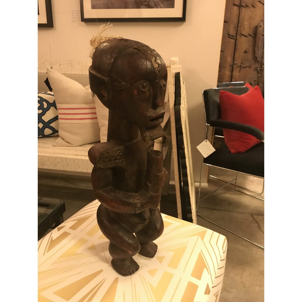 African -Fang Tribe, Ceremonial Male Figure, Hand-Carved, Vintage