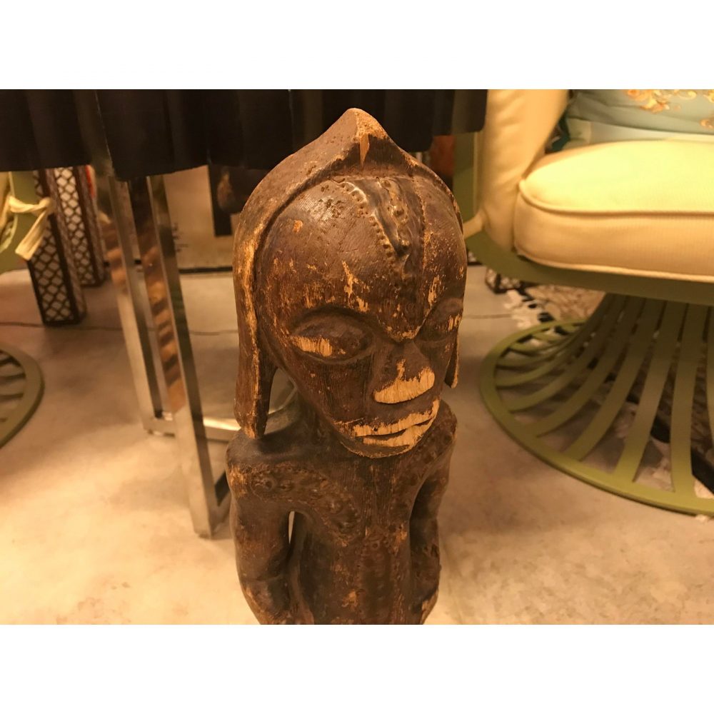 African, Fang Tribe Male Statue, Hand-Carved, Vintage