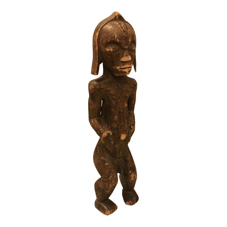 African, Fang Tribe Male Statue, Hand-Carved, Vintage