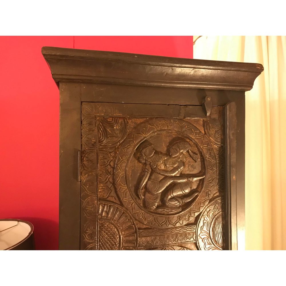 Hand-Made Wooden Cabinet, W/ Kama Sutra Carved Medallions