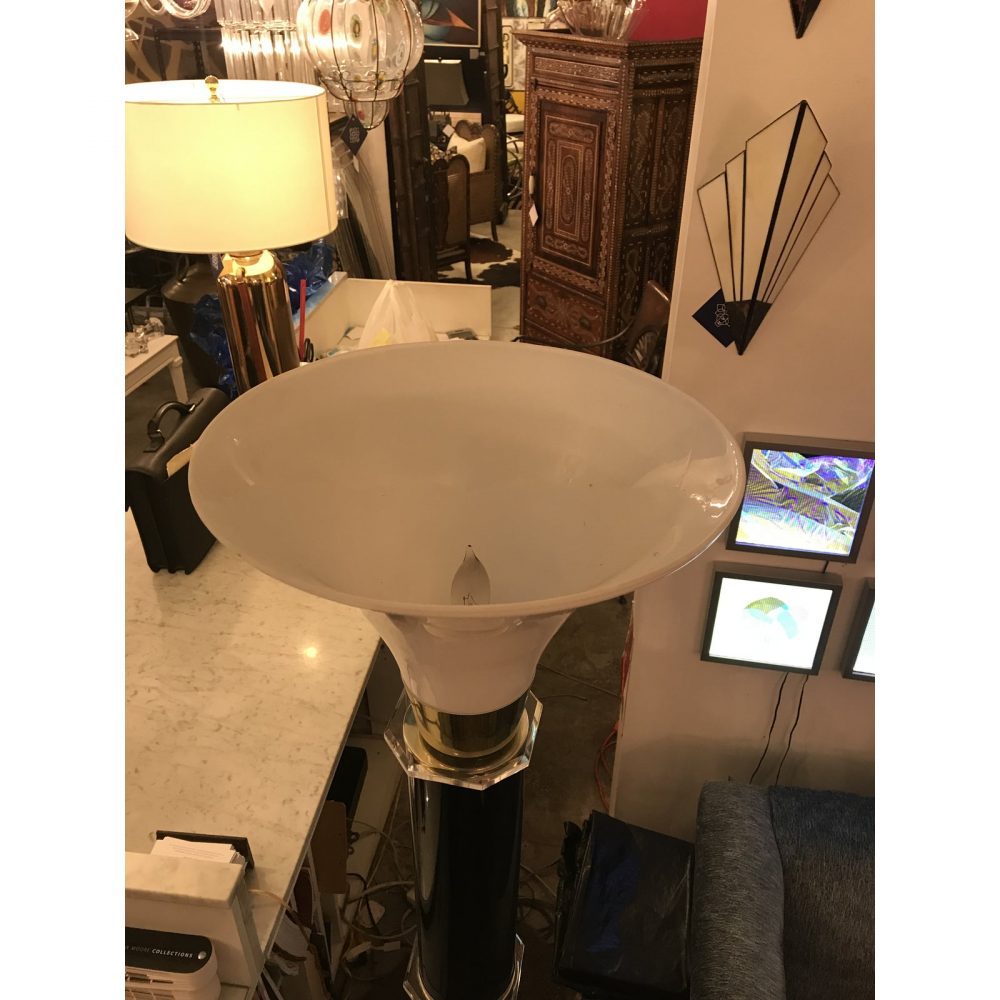 1970's Art Deco Styled Lucite Floor Torchiere Lamp