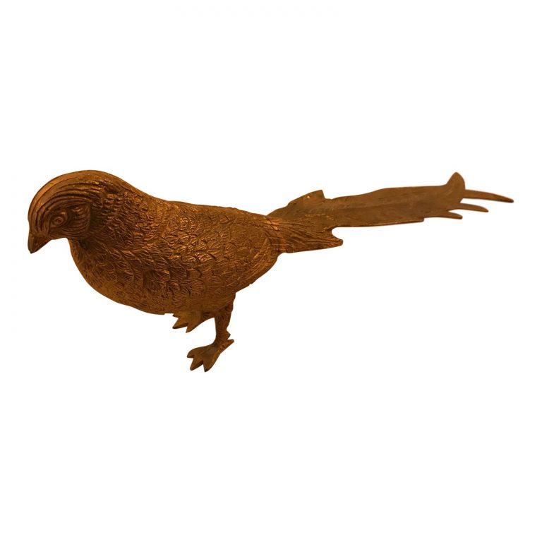 Mid-Century Metal Gold Gilded Decorative Bird