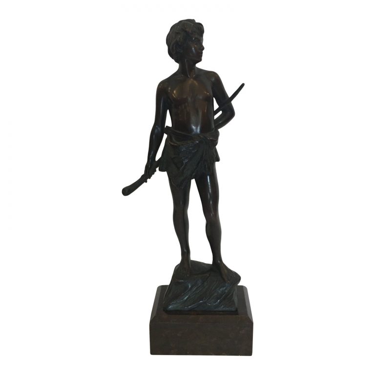 Bronze Sculpture "Boy From the Mountain" by Jeremias Christensen