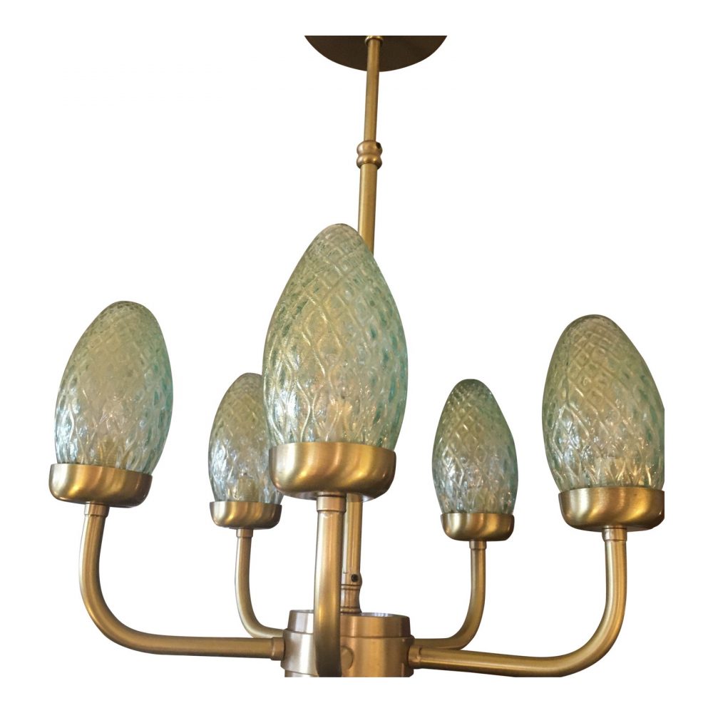 Conical Green Murano Glass Chandelier
