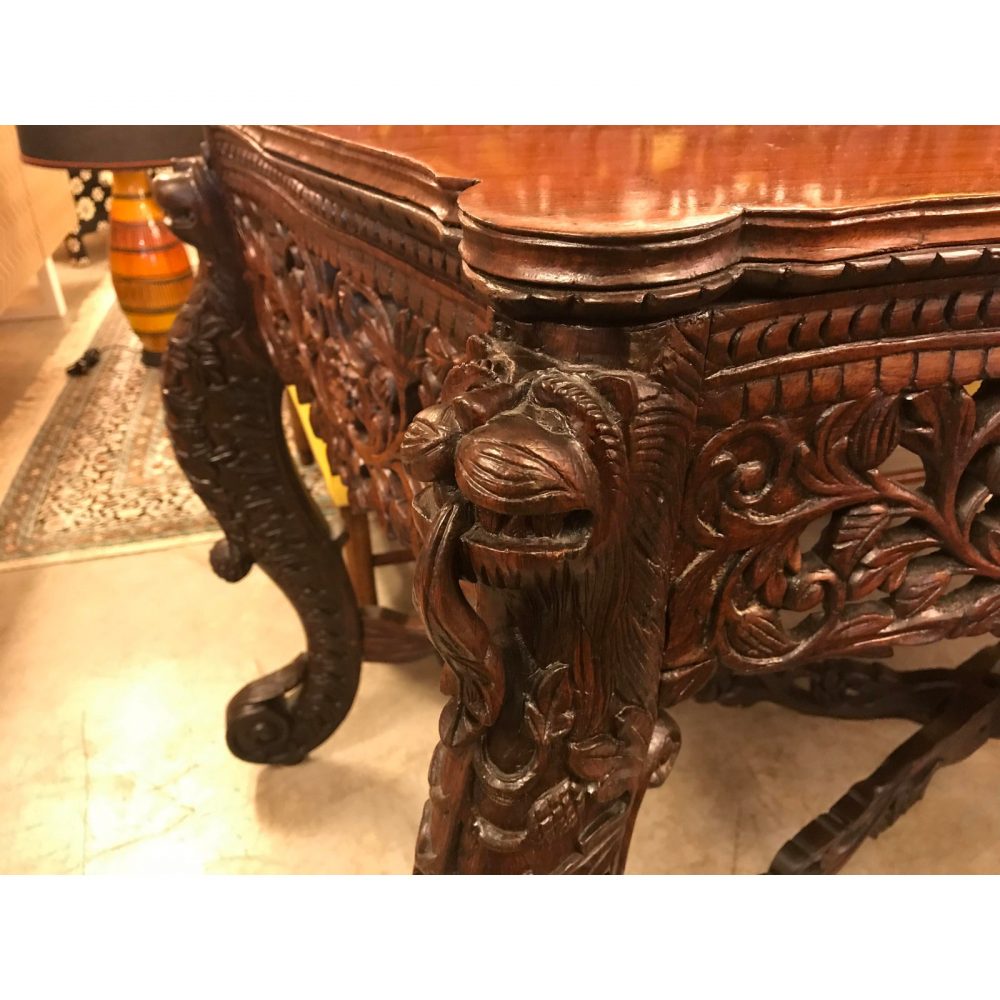 Antique Anglo-Indian Roseood Heavily Carved Sideboard/Console
