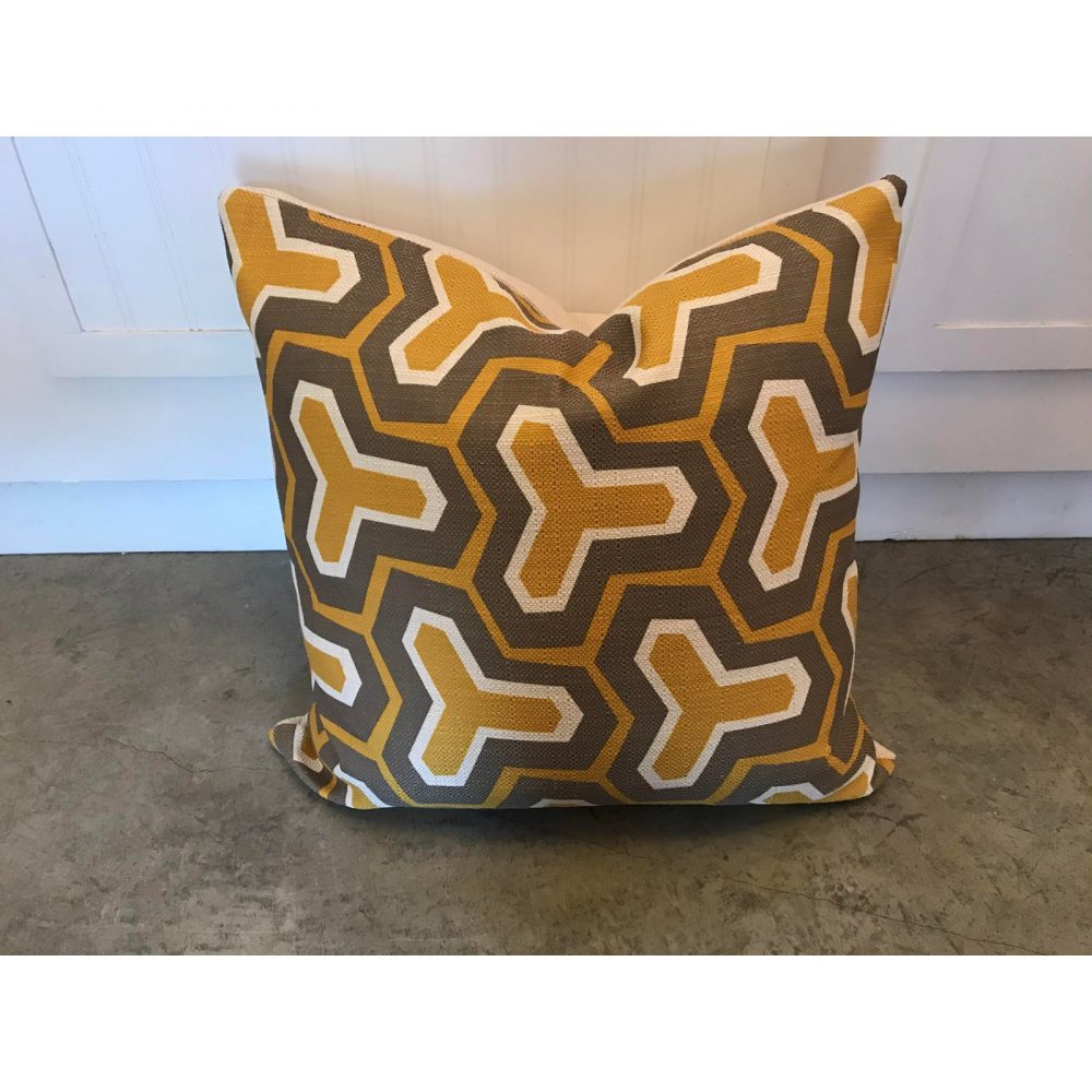 Custom Woven Abstract Pillow With Solid Woven Reverse Side