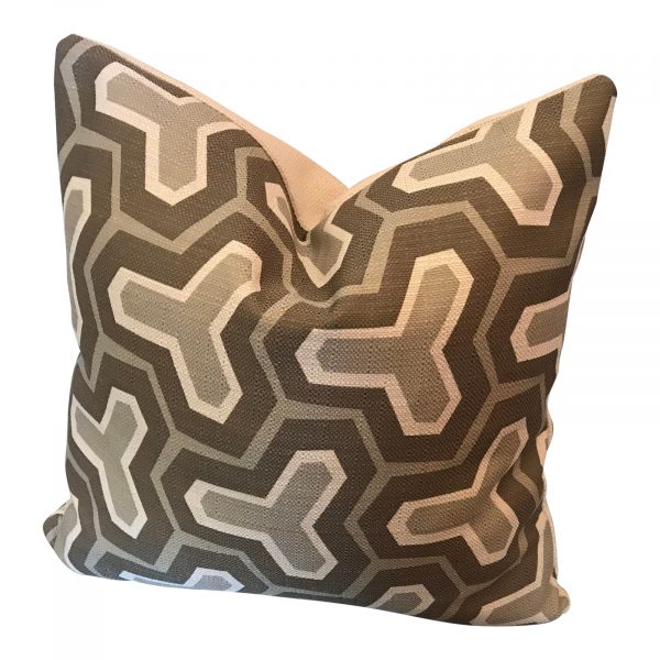 Custom Woven Printed Front and Solid Reverese Side Pillow