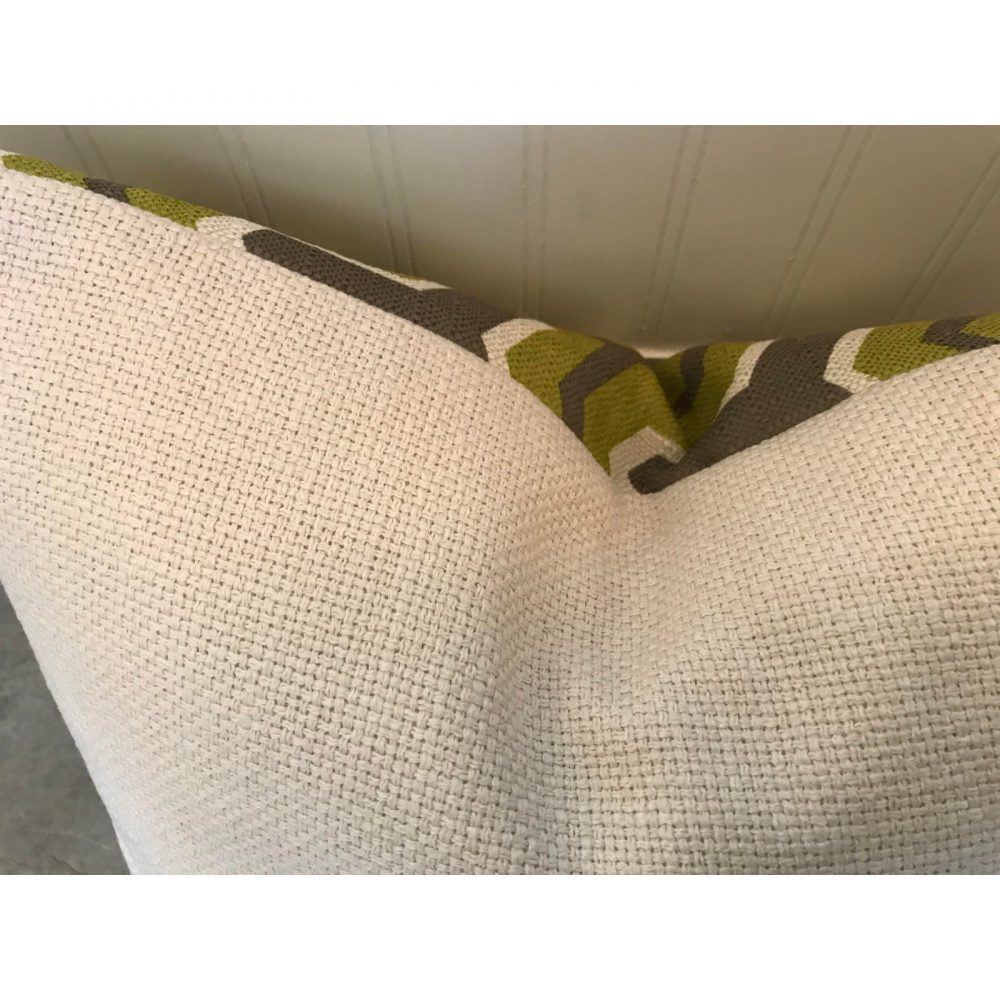 Custom Woven Printed Front Pillow With Woven Solid Reverse Side