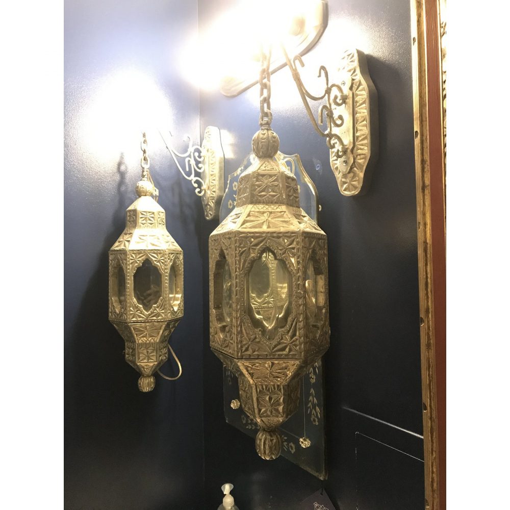 Custom Hand Hammered German Silver Wall Mounted Lamps With Backplates - a Pair
