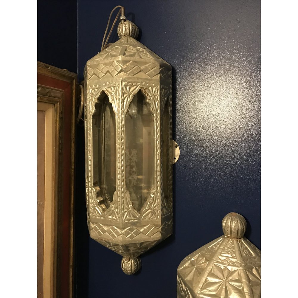 Custom Handcrafted German Silver Wall Mounted Lights - a Pair