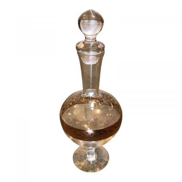 Gold Trimmed Glass Bottle With Stopper
