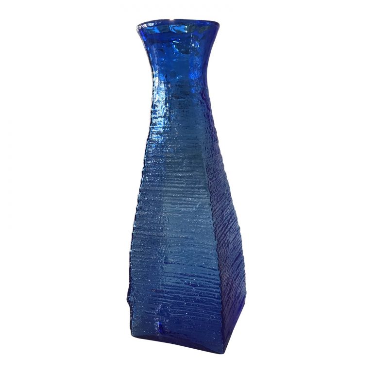 Blenko Textured Blown Glass Vase/ Vessel Signed