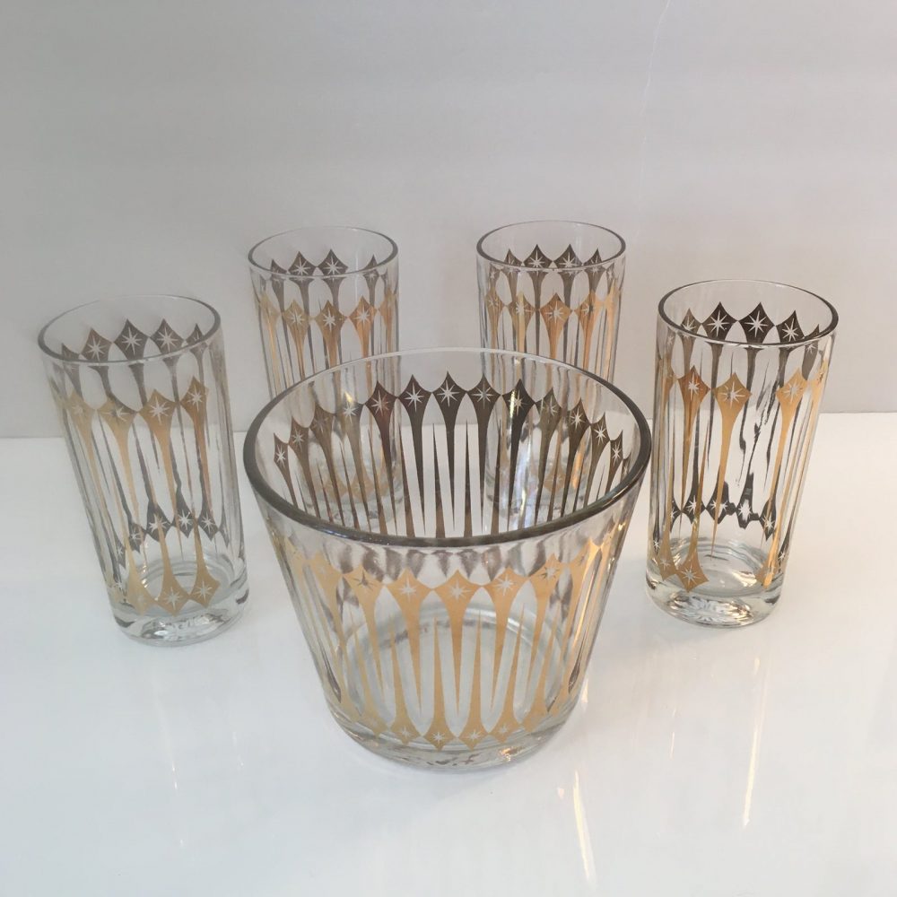 Bucket With Matching Highball Glasses - 5 Pieces